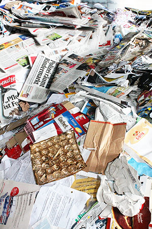 Plastikverpackungen und Karton sind im Altpapier für das Deinken unerwünscht und durch die EN 643 begrenzt